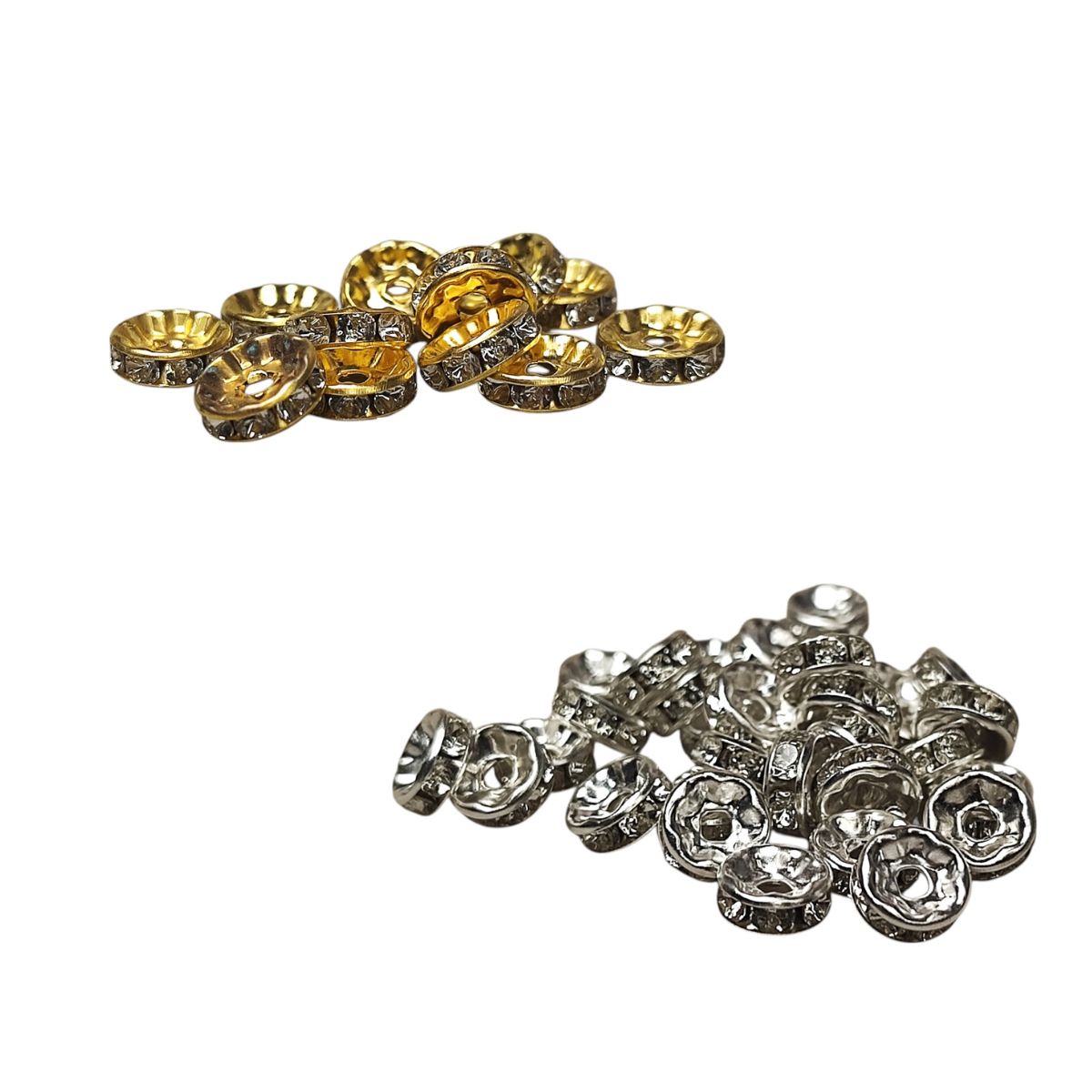 x10 Intercalaires Strass – Pour perles de 8 à 10 mm