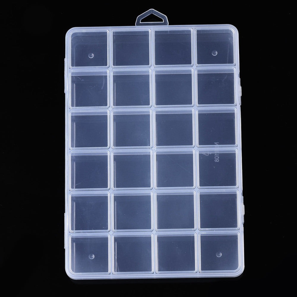 Boîte de Rangement Rectangulaire – 24 Compartiments – 19 x 13 x 1,75 cm