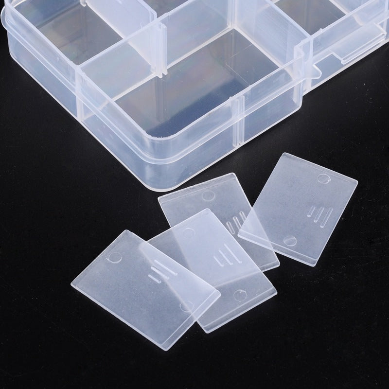 Boîte de Rangement à Perles – 10 Compartiments Réglables – 7 x 13 x 2,3 cm