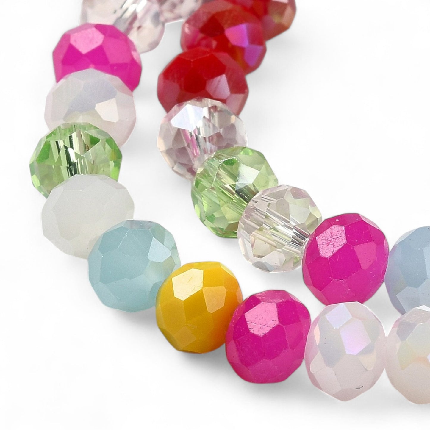 Perles en Verre à Facettes – Rondelles Multicolore Peps – 6x5 mm