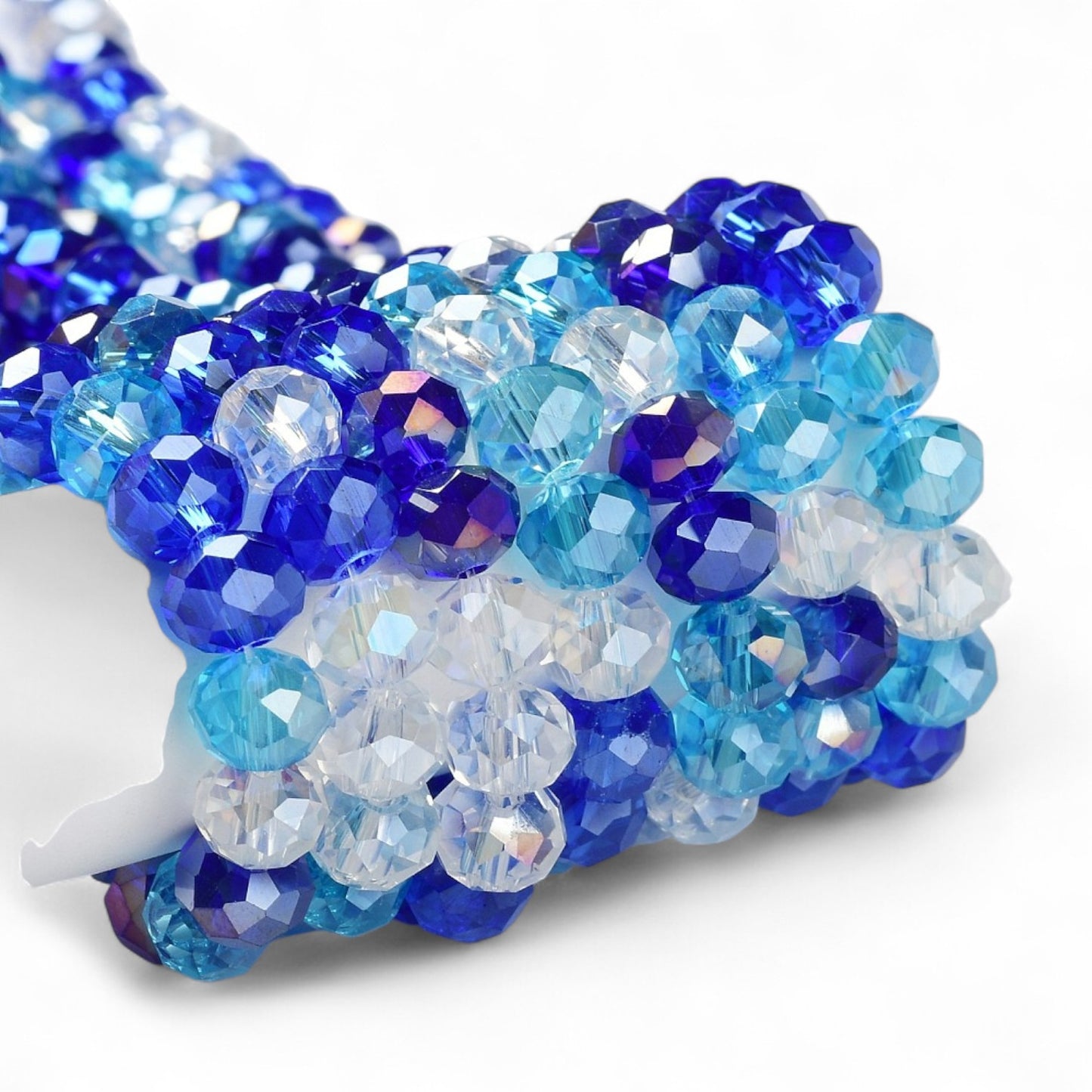 Perles en Verre à Facettes – Rondelles Bleu – 8x6 mm
