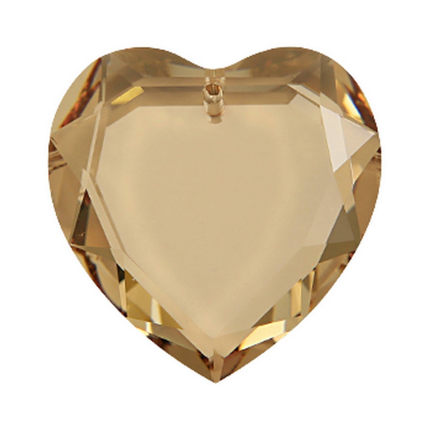 Pendentif Cœur Swarovski Elements – 28 mm – Golden Shadow ou Crystal