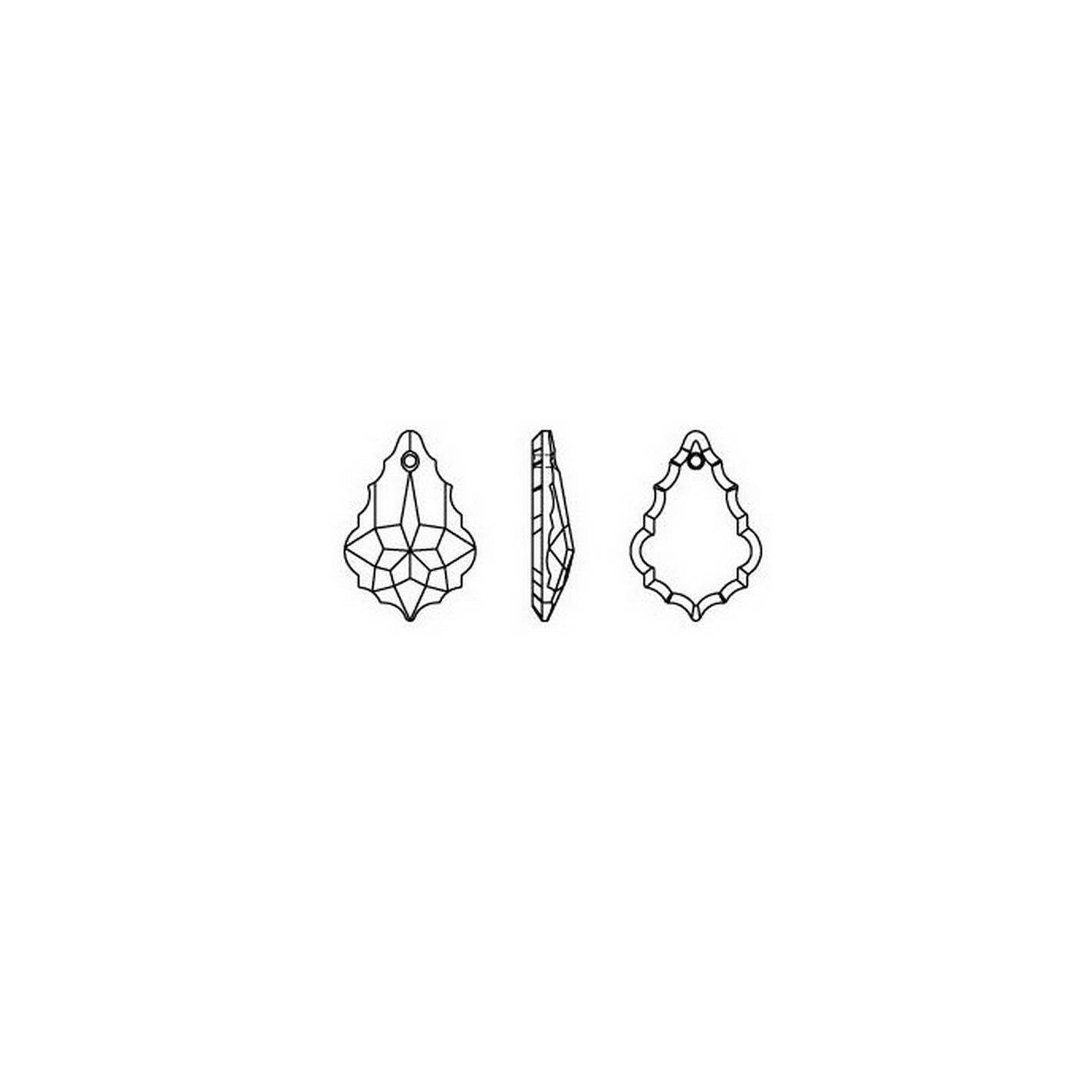 Pendentif Baroque Swarovski Elements – 28 mm – Couleur Crystal