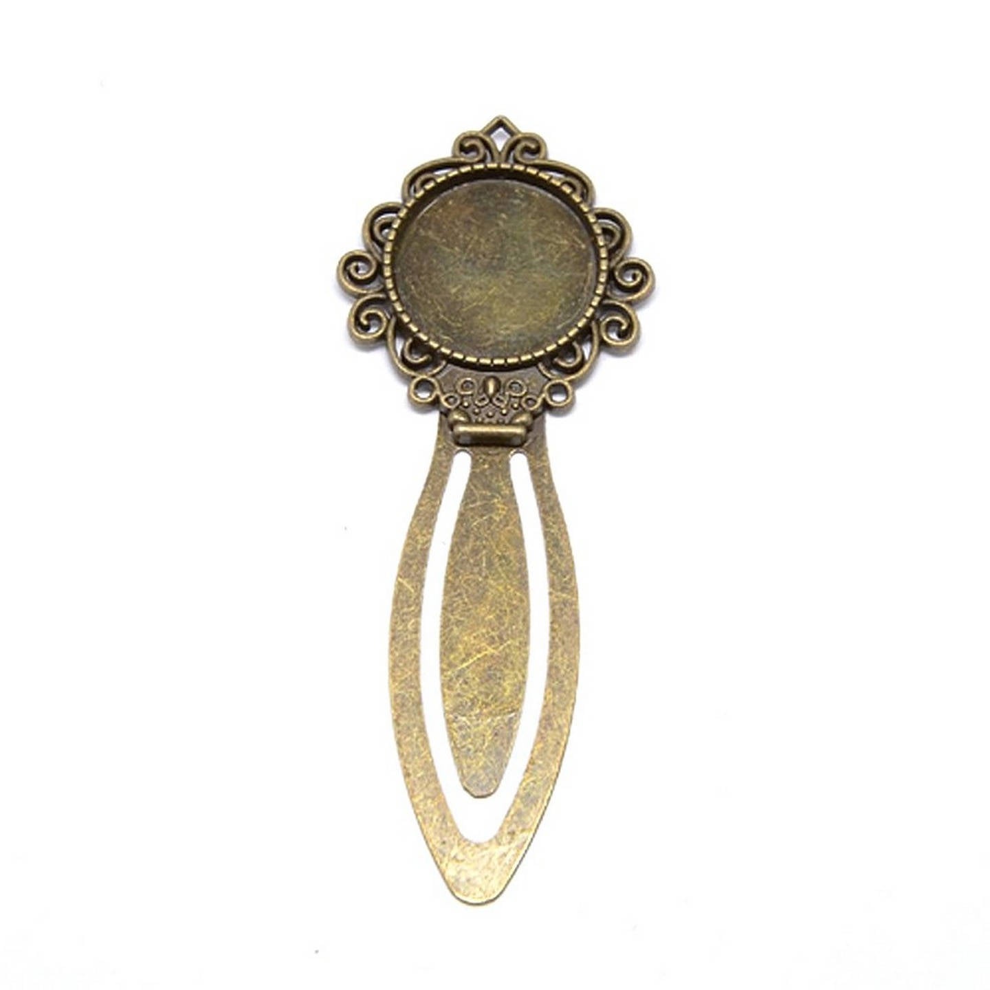 Marque-page support cabochon – Bronze – Pour cabochon rond 20 mm