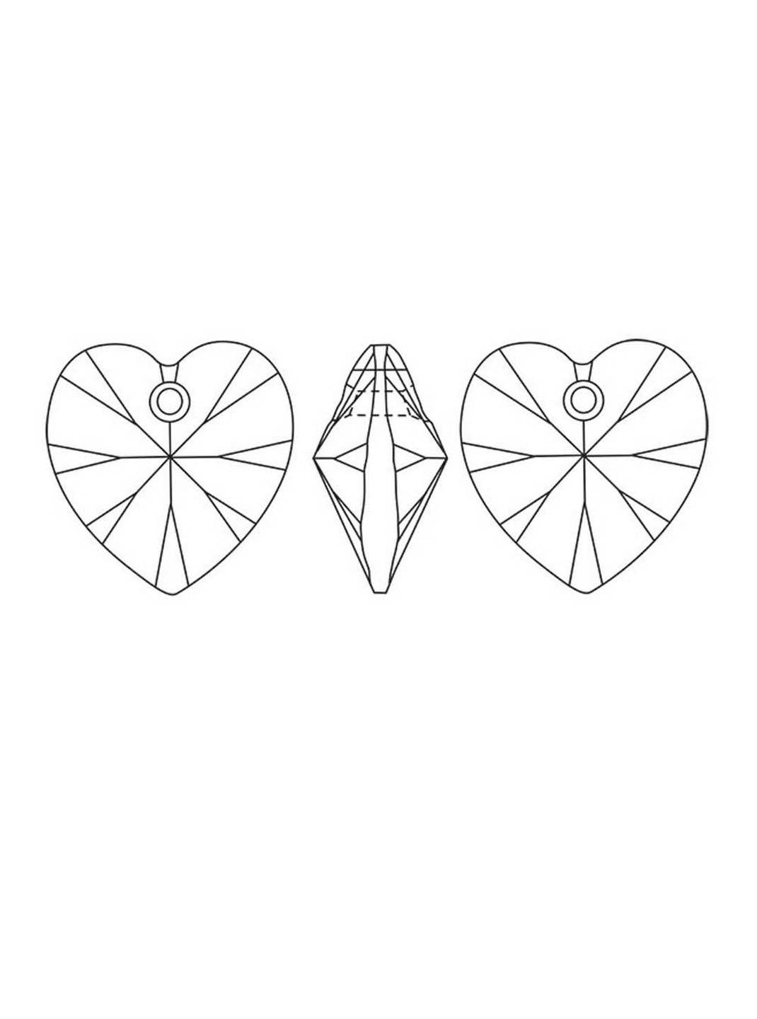 x2 Pendentifs Cœurs Swarovski Elements Cristal – 10 mm