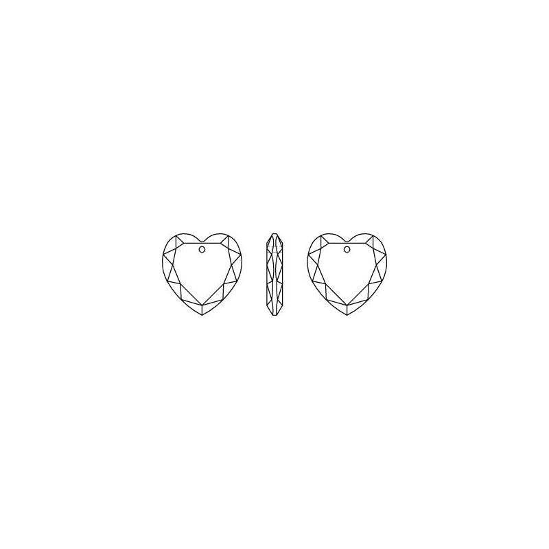 Pendentif Cœur Swarovski Elements – 28 mm – Golden Shadow ou Crystal