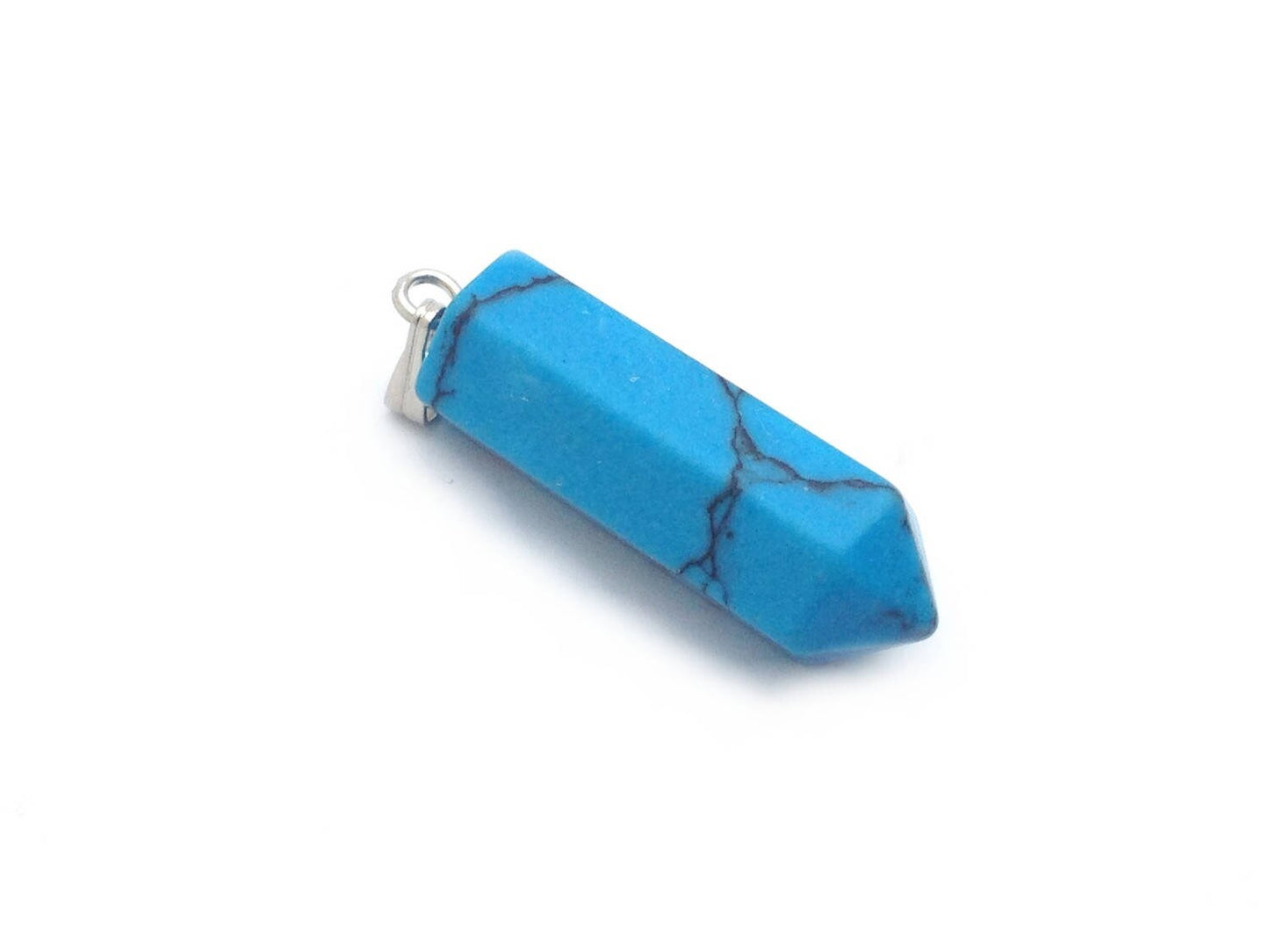 x1 Pendentif Ogive en Pierre Fine – 32x8 mm avec Bélière