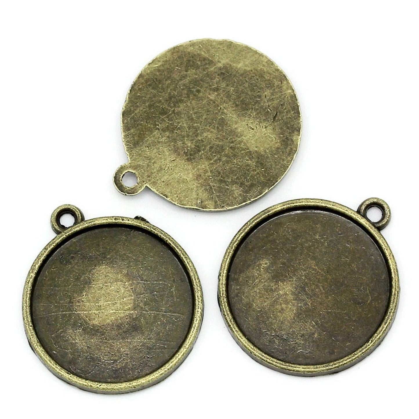 1 Pendentif support cabochon 20 mm – Métal bronze
