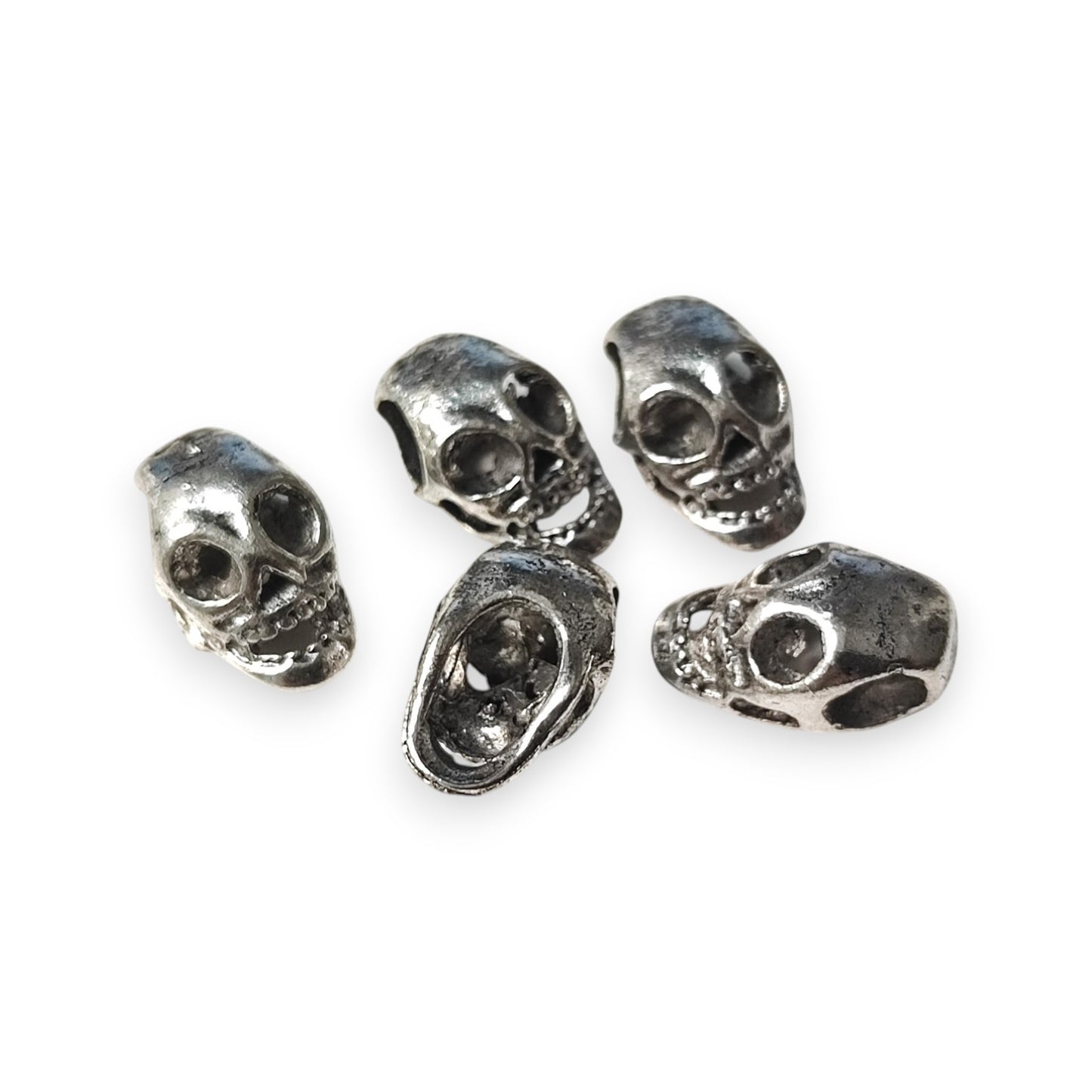 x5 Perles Charm Européen – Tête de Mort – 15x9 mm