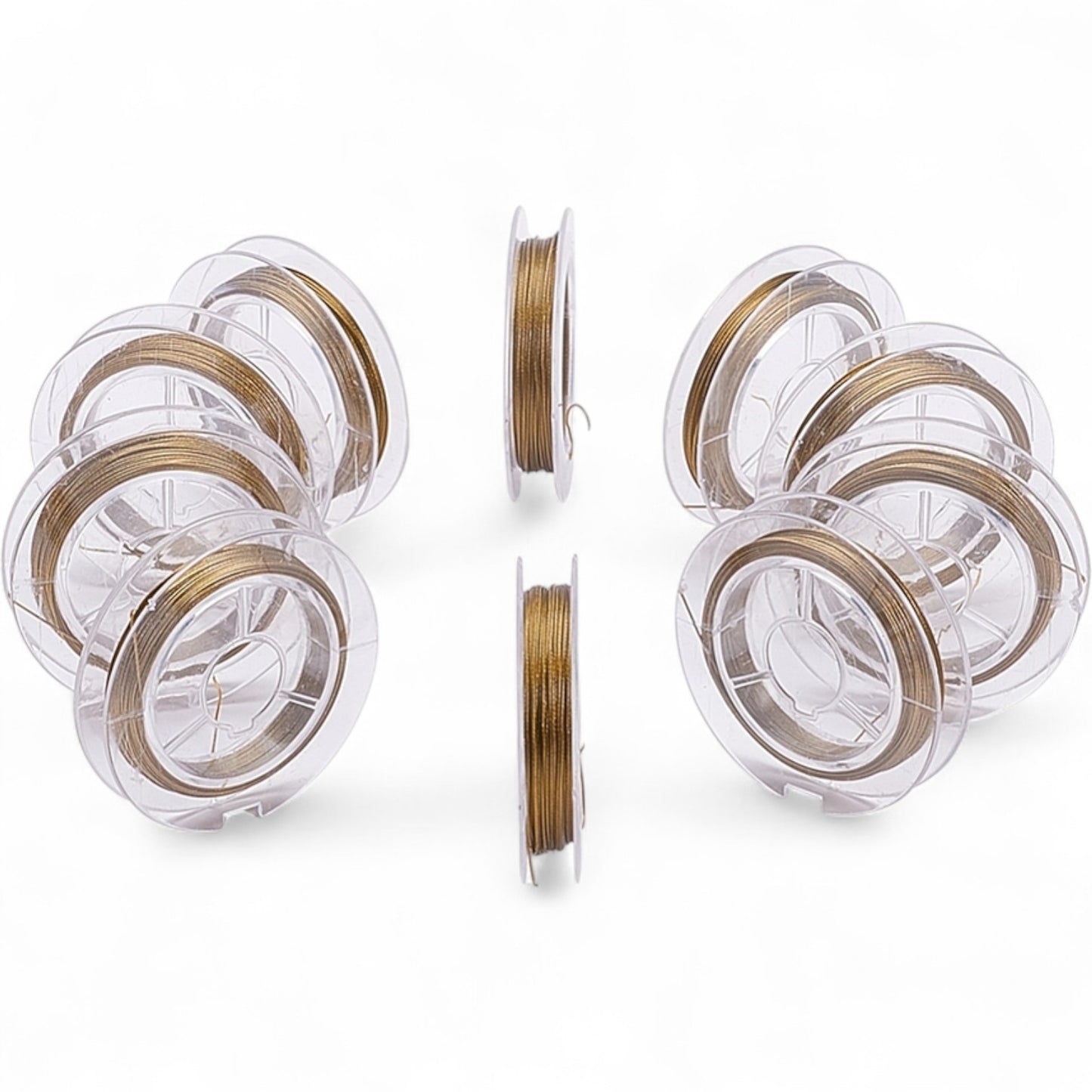 Fil Cablé Acier Inoxydable Gainé – Argenté ou Doré  – 10 m – 0,38 mm