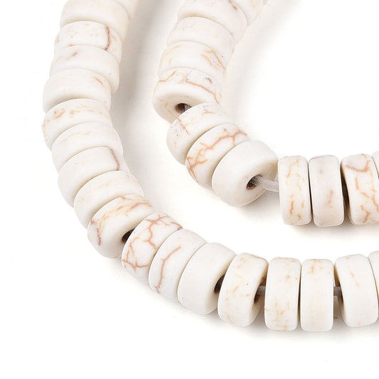 x50 Perles Synthétiques Howlite – Heishi 6 mm