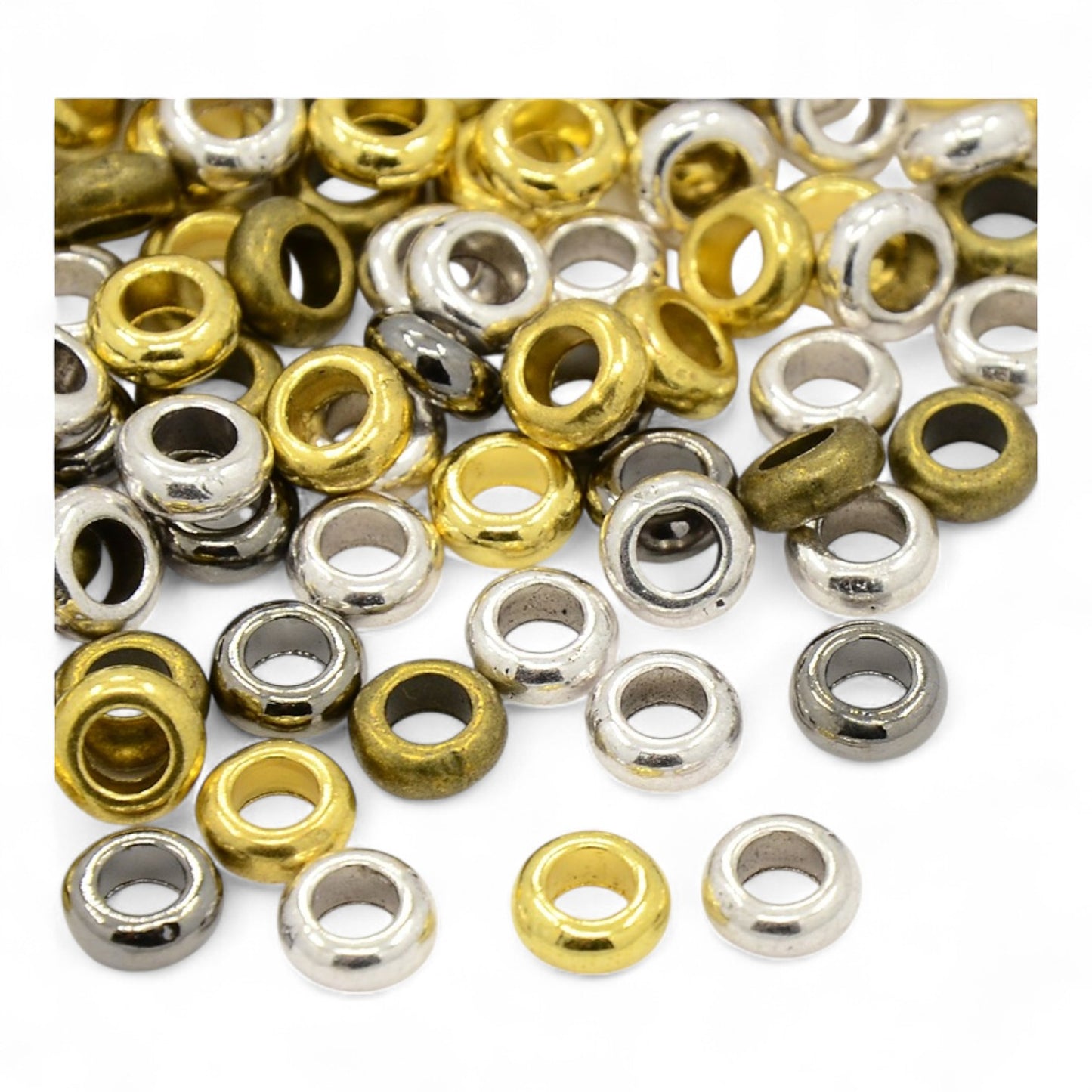 x10 Perles d’Espacement Style Tibétain – 7 mm