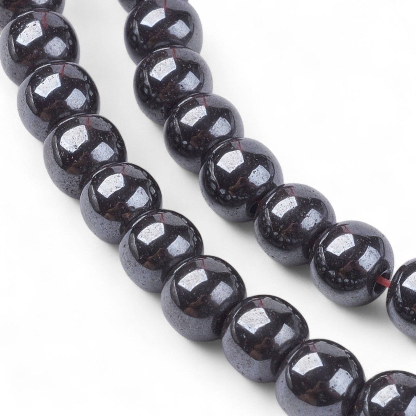 x10 Perles Rondes en Hématite Synthétique Non Magnétique – 6 mm ou 10 mm