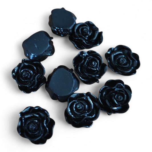 5 Cabochons Fleur en Résine – 13 mm – Couleurs au choix