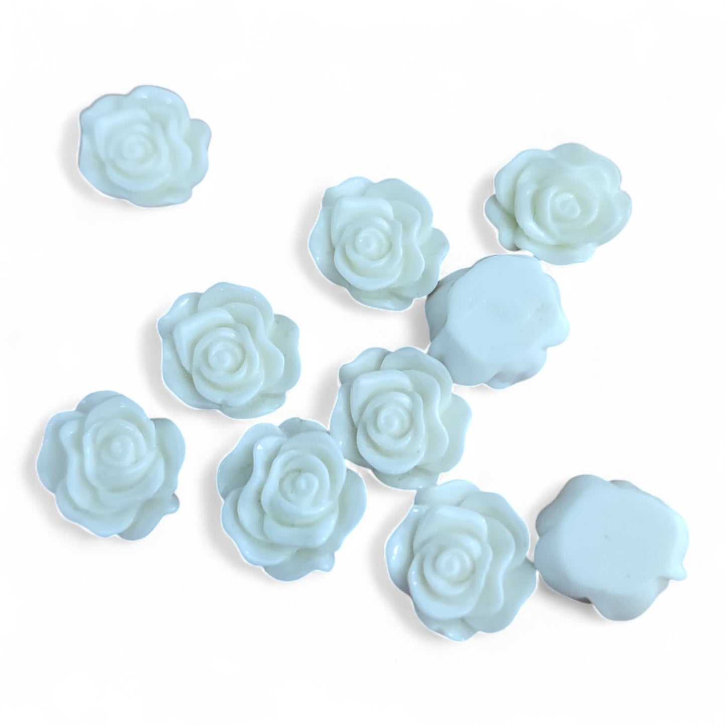 5 Cabochons Fleur en Résine – 13 mm – Couleurs au choix
