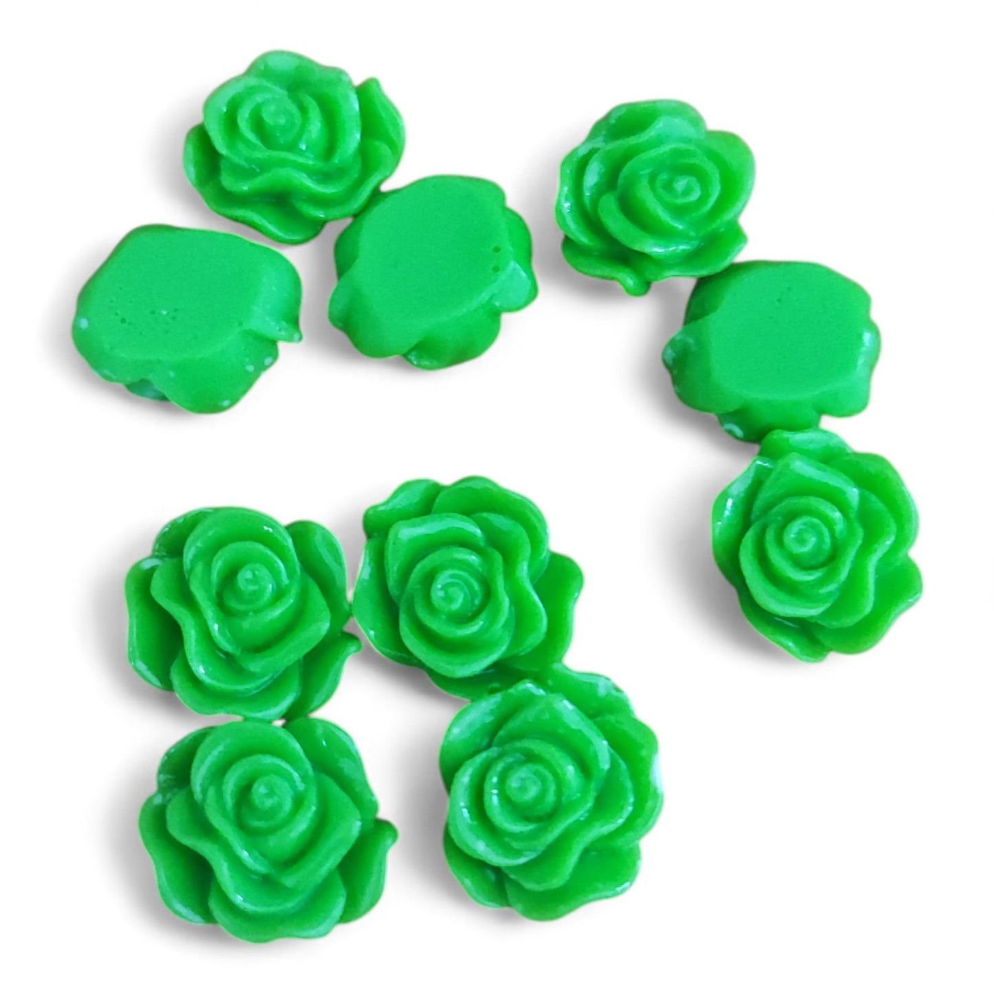 5 Cabochons Fleur en Résine – 13 mm – Couleurs au choix