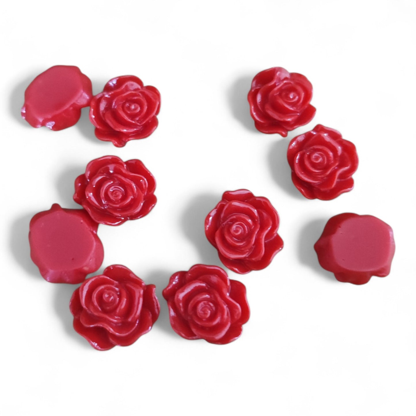 5 Cabochons Fleur en Résine – 13 mm – Couleurs au choix