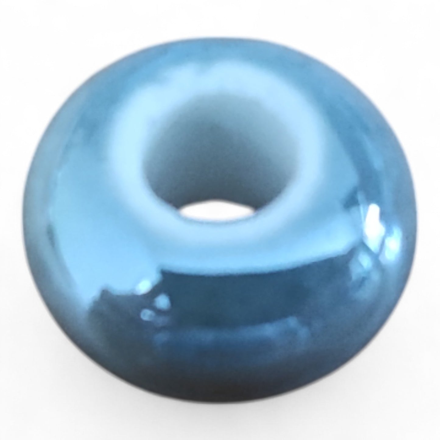x1 Perle Européenne en Céramique – Gros Trou – 16x9 mm