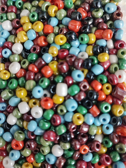Perles rocailles irrégulières 3/4mm – Multicolores – 25g