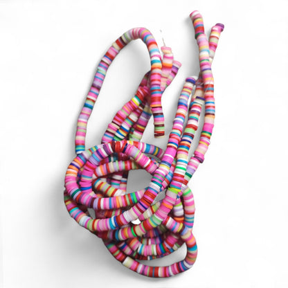 Fil de 340 à 350 Perles Heishi – Pâte Polymère – Ø6 mm – Multicolores