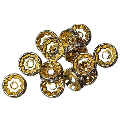 x10 Intercalaires Strass – Pour perles de 8 à 10 mm