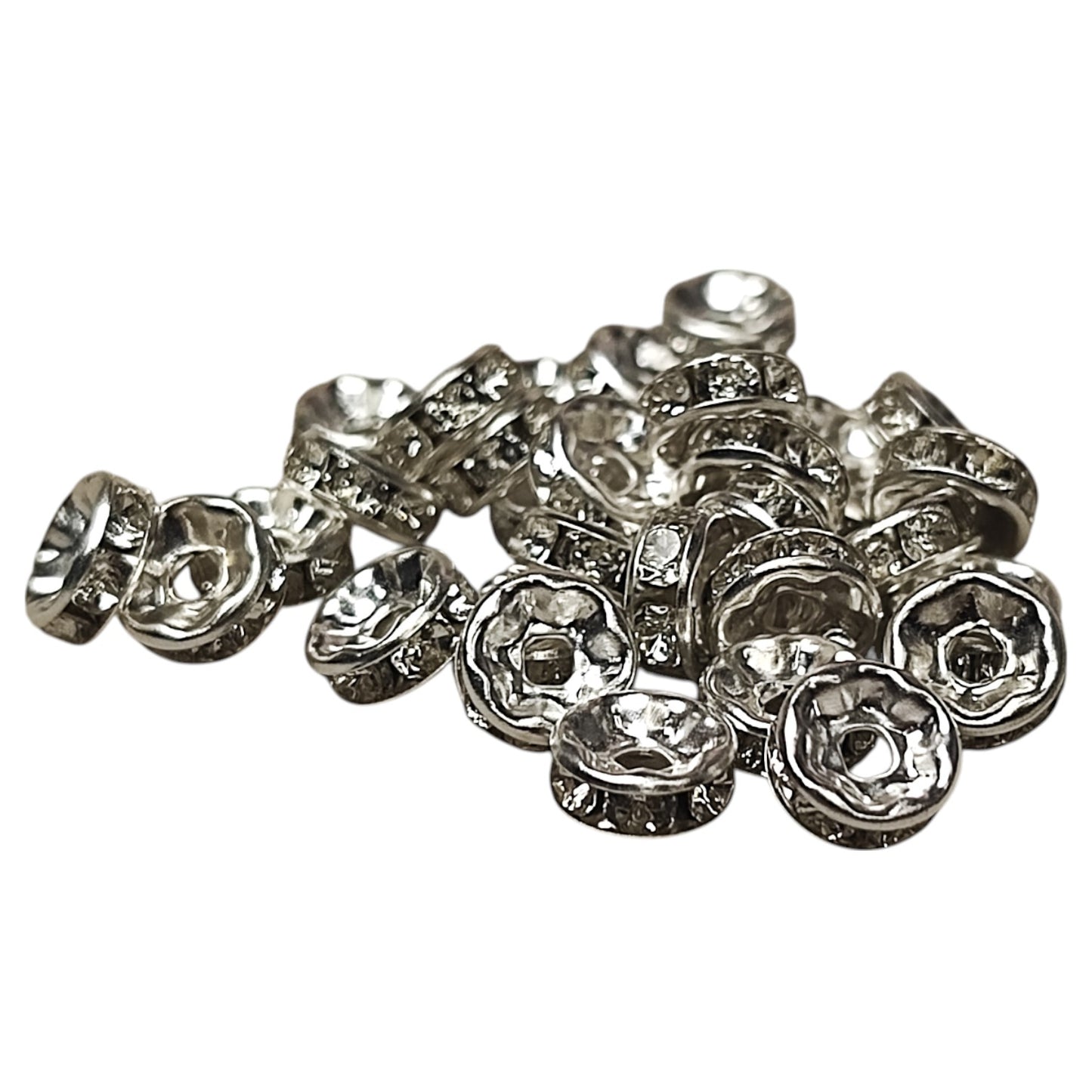 x10 Intercalaires Strass – Pour perles de 8 à 10 mm