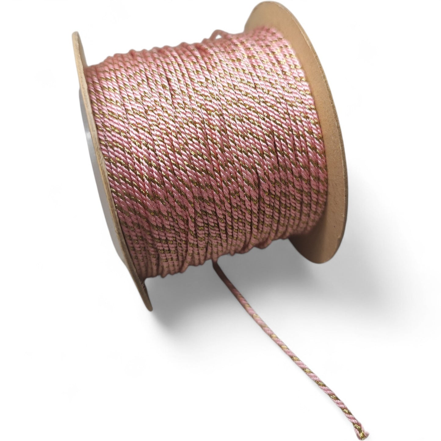 Cordon Torsadé Coton et Doré – 1 mm – 1 mètre