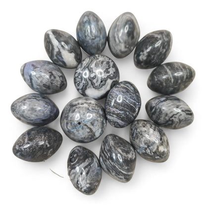 x1 Perle Jaspe Picasso Naturelle – Forme Soucoupe 30x20 mm