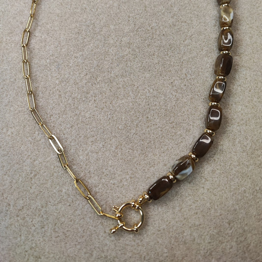 Kit Collier Chic – Acrylique et Acier Inoxydable Doré ou Argenté