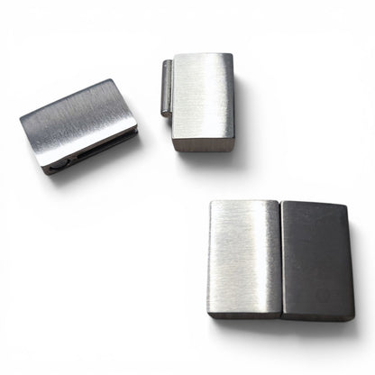 Fermoir Magnétique Rectangulaire en Acier Inoxydable 304 – Argenté ou Doré IP – 21 mm