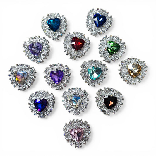 Perle Cœur Baroque en Métal et Gros Cabochon – 29 mm – Compatible Tiges