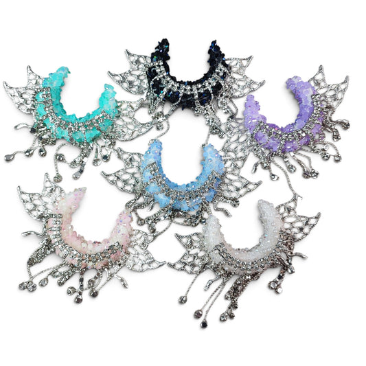 Perle XXL spéciale tige – Demi-lune effet sucré et ailes de papillon – 6 coloris au choix
