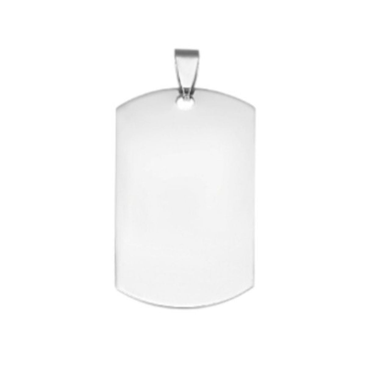 Pendentif rectangulaire vierge à graver – Acier inoxydable 201 – Finition miroir et brossée