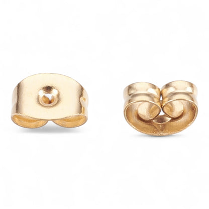x10 Poussoirs d’Oreilles en Acier Inoxydable 304 – Plaqué Or 24K – 4x6 mm
