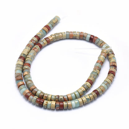 x20 Perles de Jaspe Aqua Terra Naturelles – Heishi 6 mm