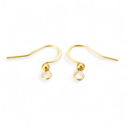 1 paire Crochets de boucles d’oreilles en acier chirurgical 316L plaqué or 18K