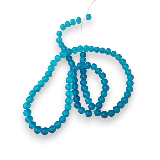 10 Perles Rondes en Verre Dépoli – 6 mm – Couleurs au Choix