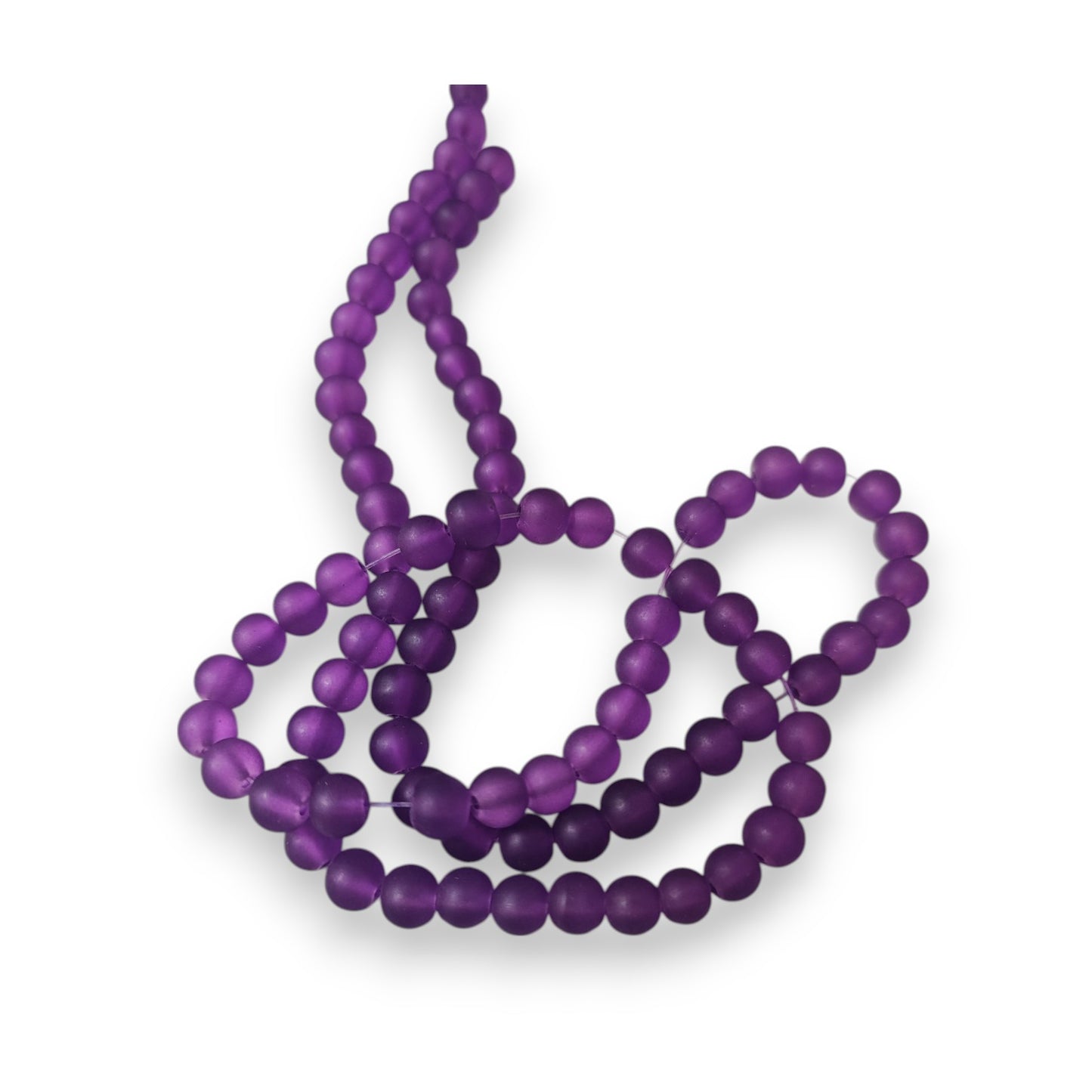 10 Perles Rondes en Verre Dépoli – 6 mm – Couleurs au Choix
