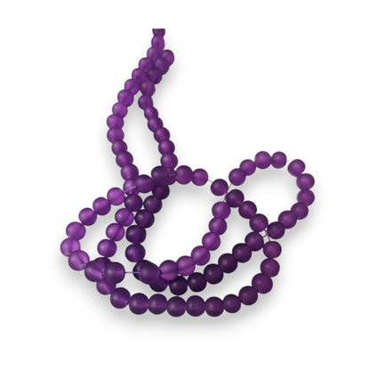 10 Perles Rondes en Verre Dépoli – 6 mm – Couleurs au Choix