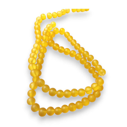 10 Perles Rondes en Verre Dépoli – 6 mm – Couleurs au Choix