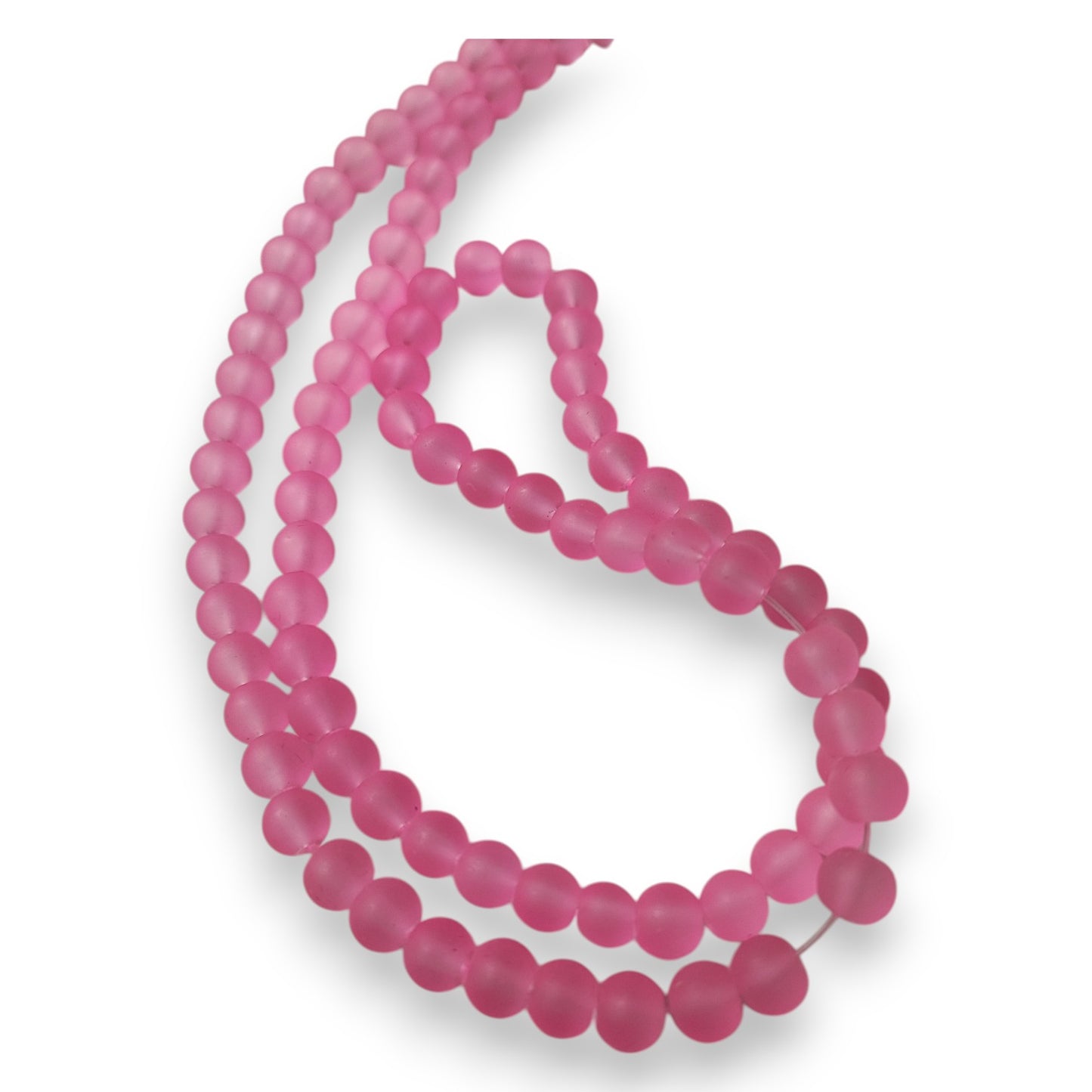 10 Perles Rondes en Verre Dépoli – 6 mm – Couleurs au Choix