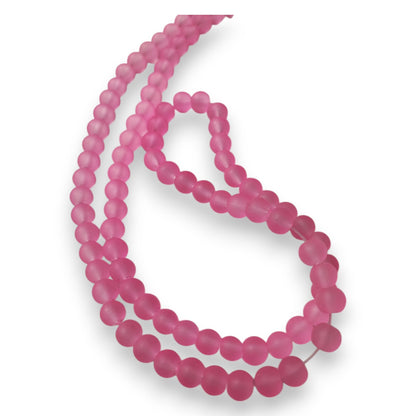 10 Perles Rondes en Verre Dépoli – 6 mm – Couleurs au Choix