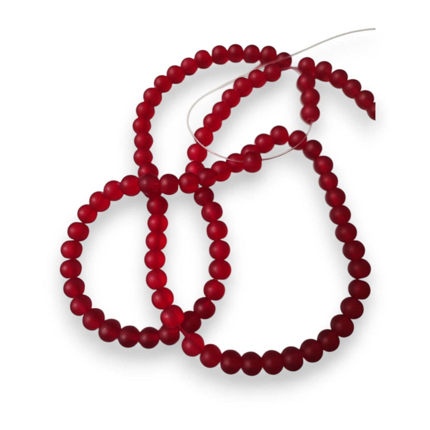 10 Perles Rondes en Verre Dépoli – 6 mm – Couleurs au Choix