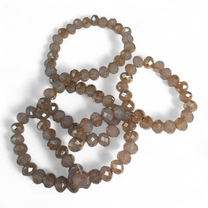Fil de Perles en Verre opaline à Facettes et Effet brillant – 6x4,5 mm – Couleurs au choix
