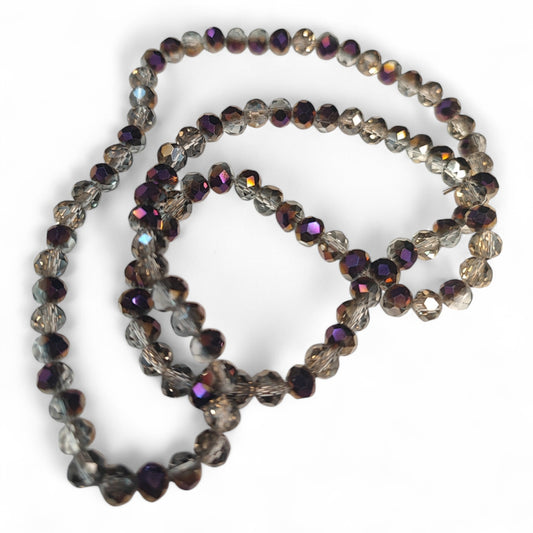 Fil de Perles en Verre à Facettes et Effet métallisé – 6x4,5 mm – Couleurs au choix