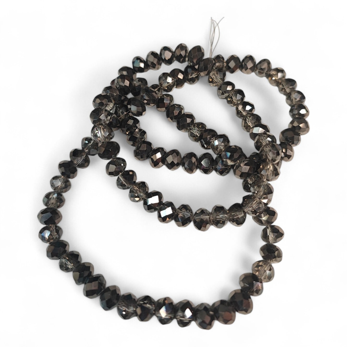 Fil de Perles en Verre à Facettes et Effet métallisé – 6x4,5 mm – Couleurs au choix