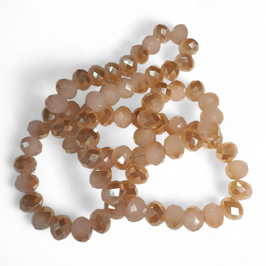 Fil de Perles en Verre à Facettes et Effet brillant – 8x6 mm – Couleurs au choix