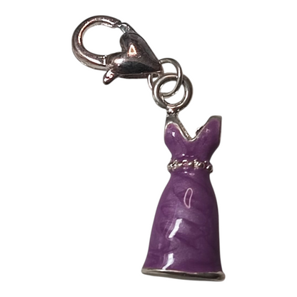 x1 Charm Robe de Cocktail Émaillé – 38 mm | Rouge, Violet, Rose ou Bleu