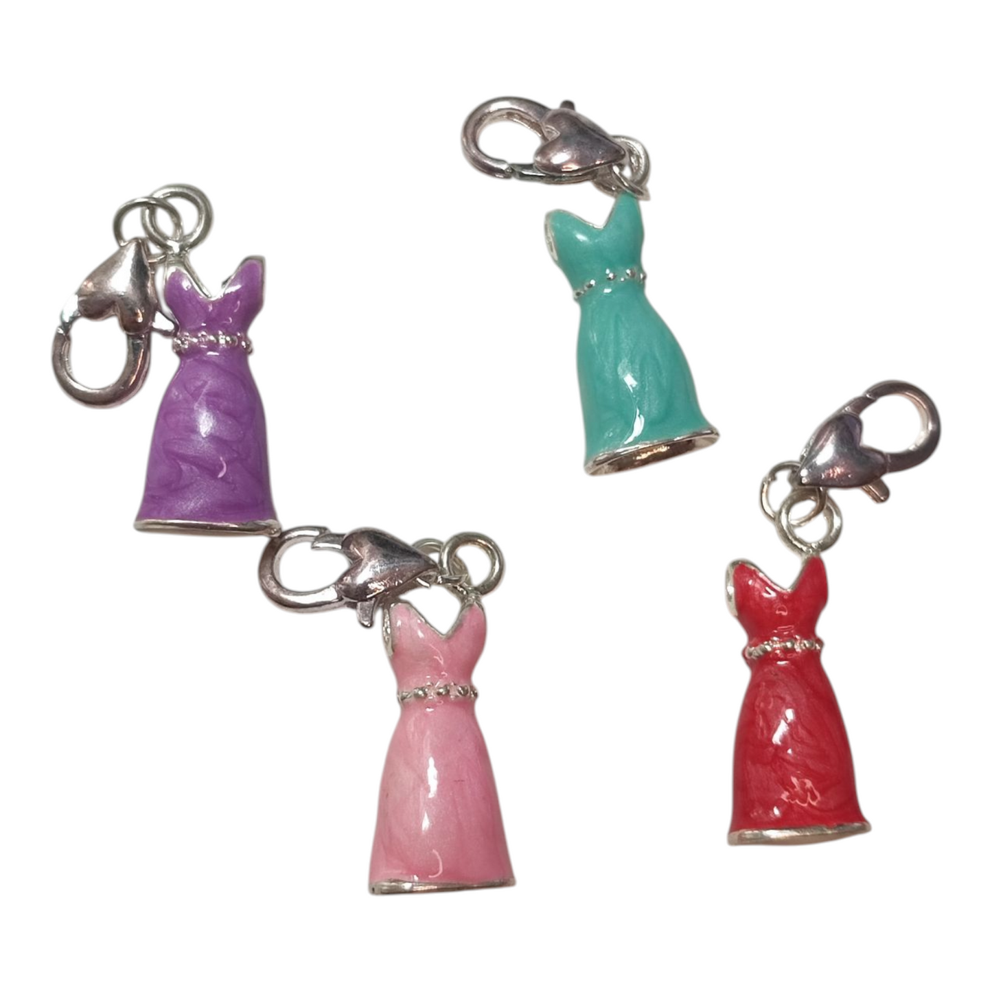 x1 Charm Robe de Cocktail Émaillé – 38 mm | Rouge, Violet, Rose ou Bleu