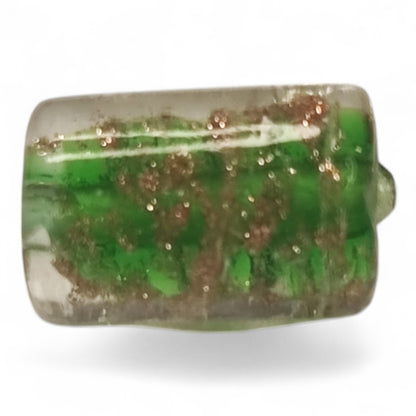 x1 Perle Artisanale Lampwork Colonne – 16 mm | Sable doré